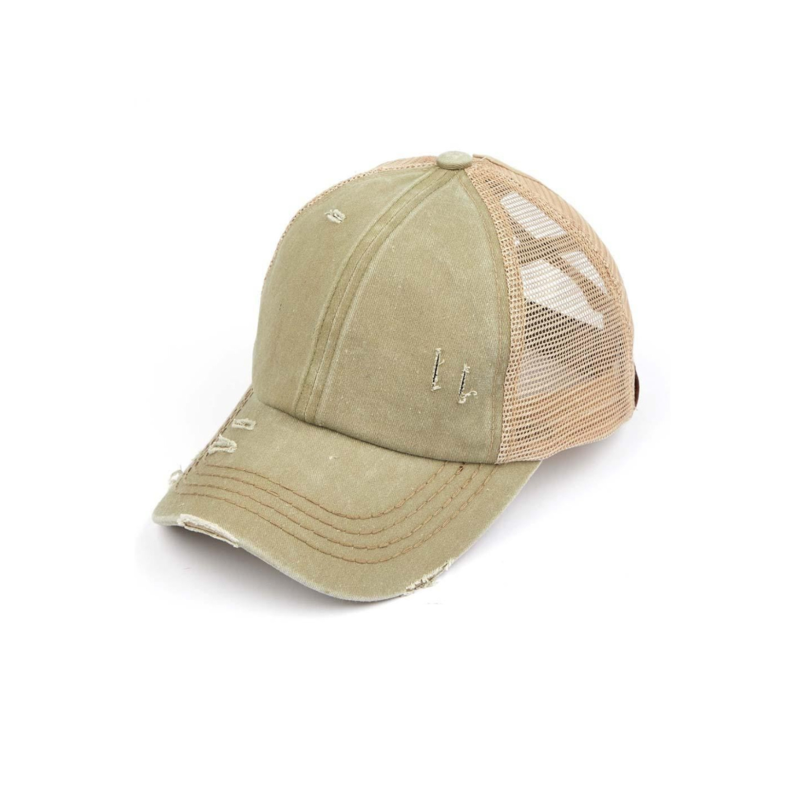 CC Distressed Ponytail hat