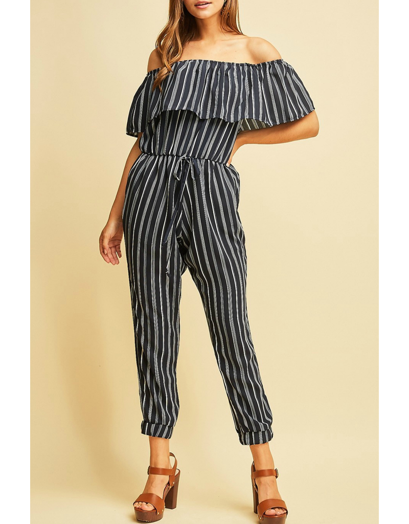 Striped High Waist Jumpsuit Trend Boutique