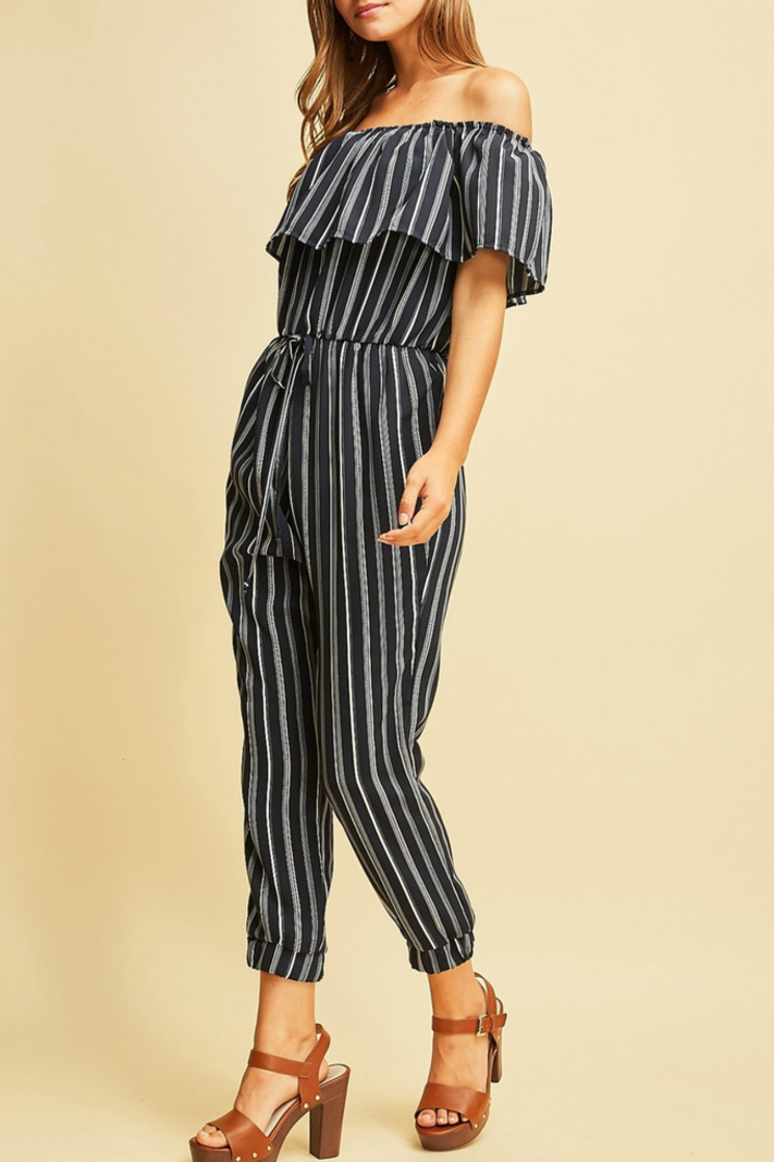 Entro Striped High waist Jumpsuit