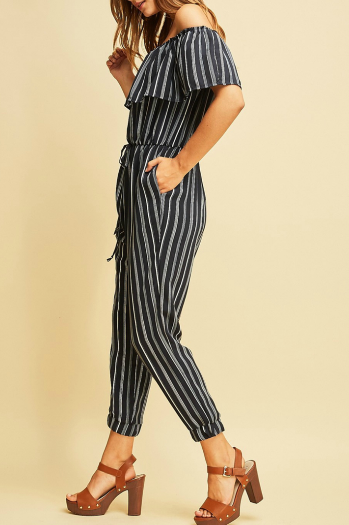 Entro Striped High waist Jumpsuit