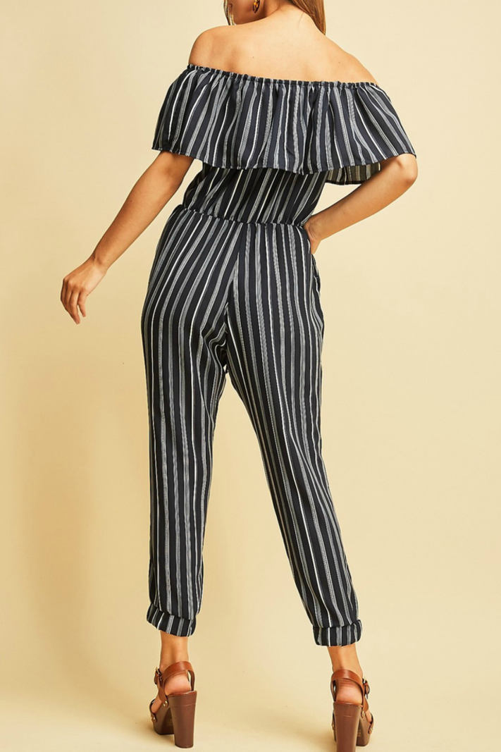 Entro Striped High waist Jumpsuit