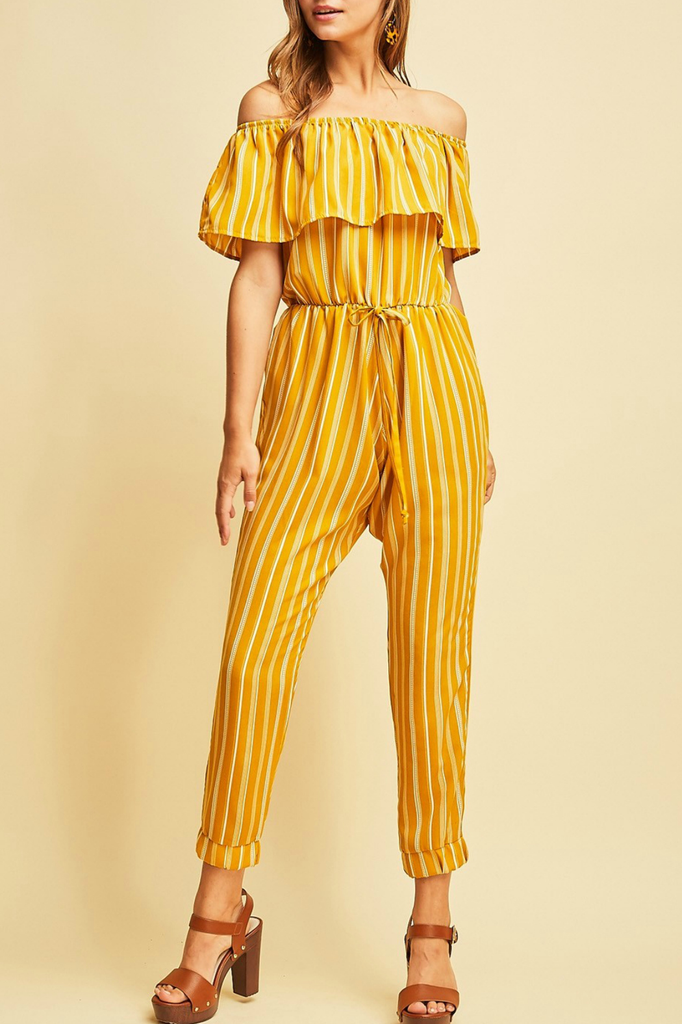 Entro Striped High waist Jumpsuit