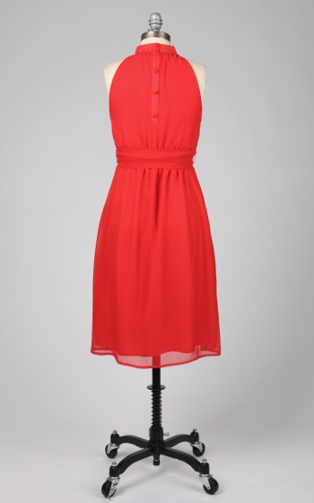 Tulle Tulle Mock Neck Midi Dress with Button Detail at Back, $38, was $77