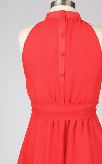 Tulle Tulle Mock Neck Midi Dress with Button Detail at Back, $38, was $77