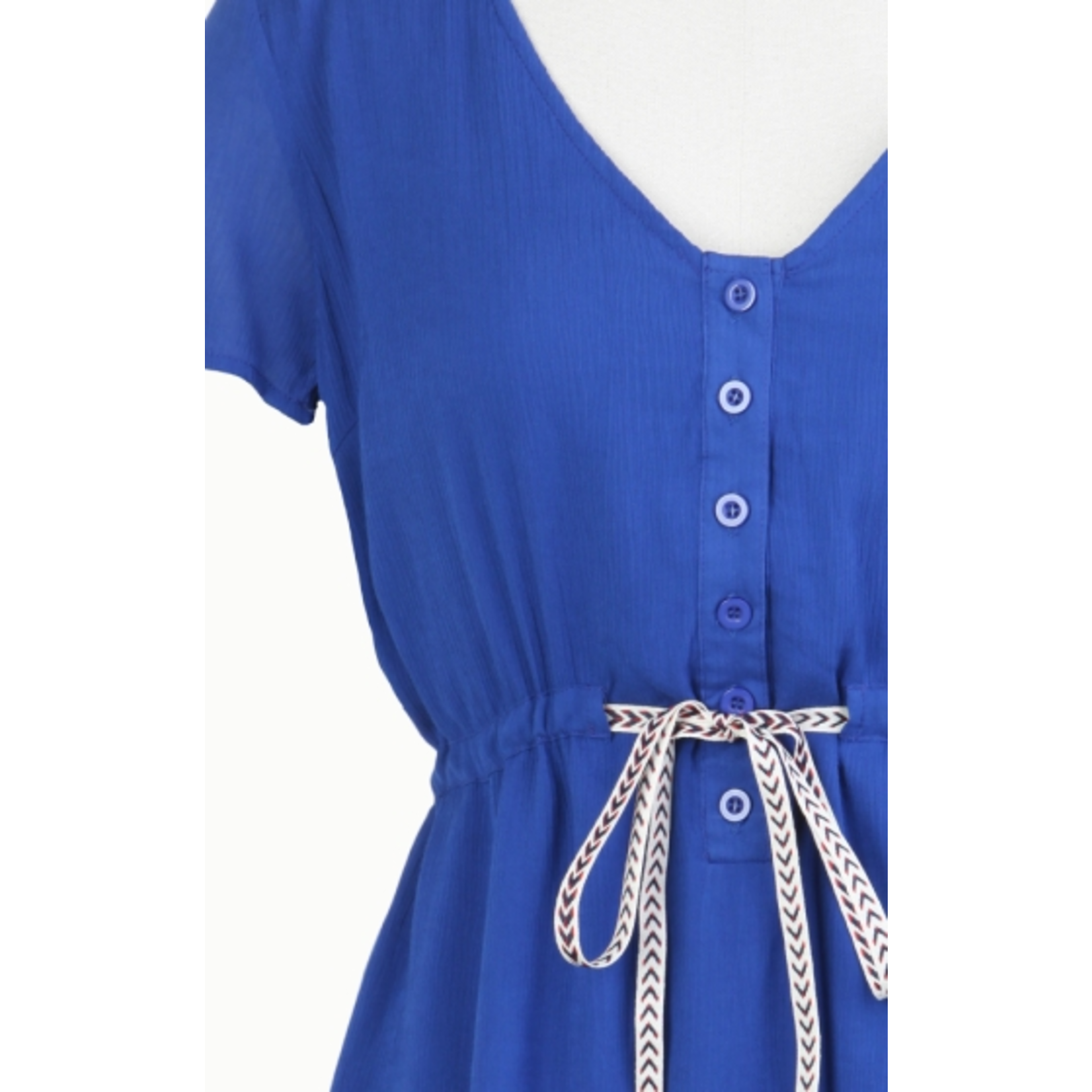 Tulle Tulle Button Up Dress with Contrast Drawstring, sale item, Was $73