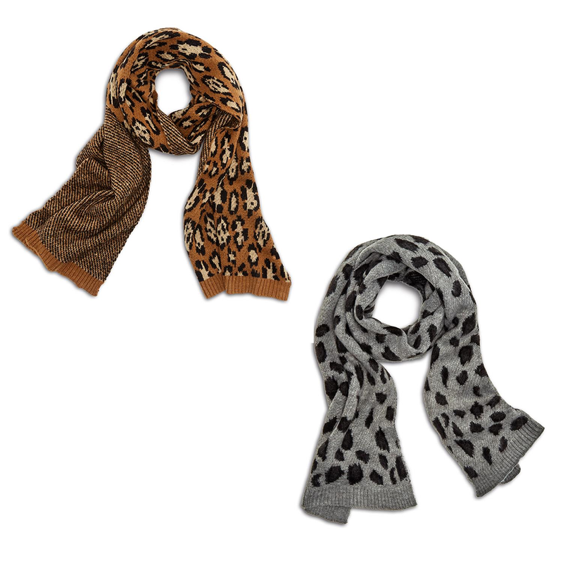 Two's Reversible Leopard scarf