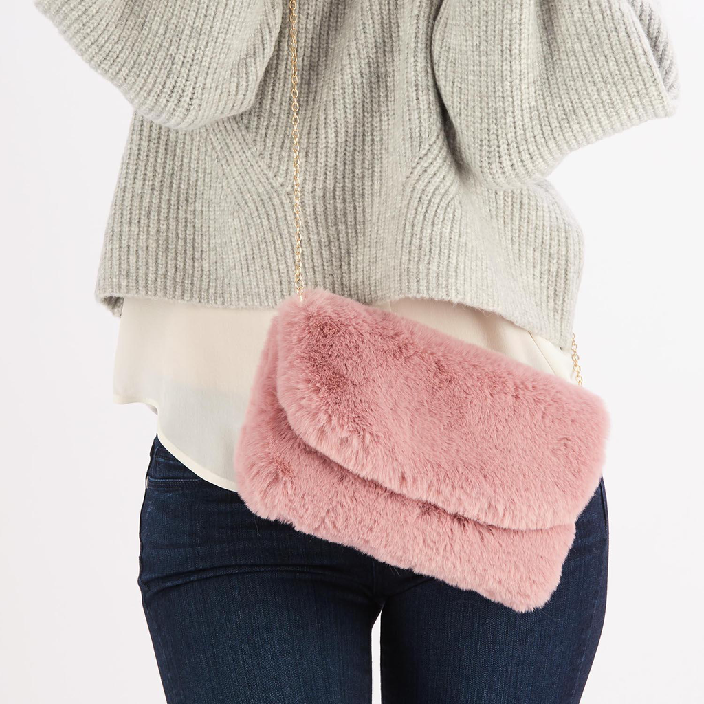 Two's Faux Fur Chain Bag