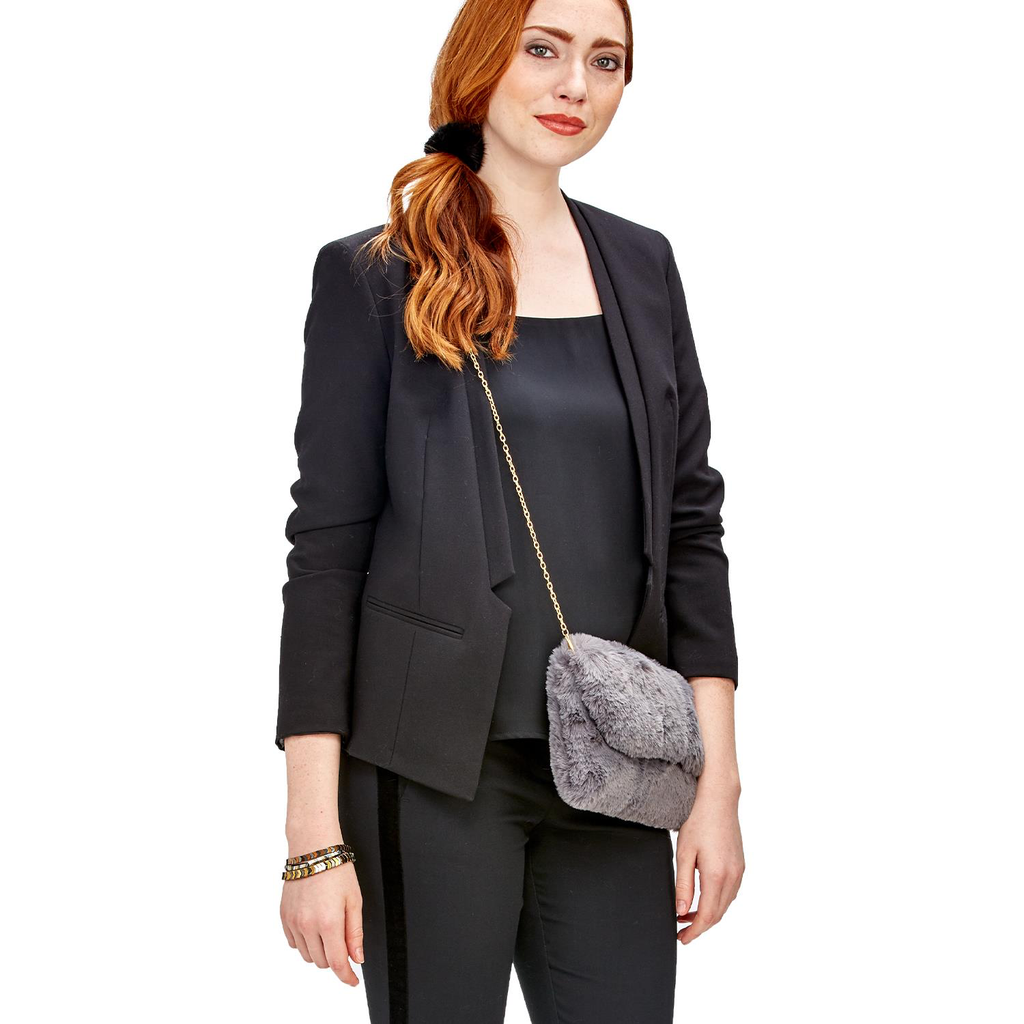 Two's Faux Fur Chain Bag