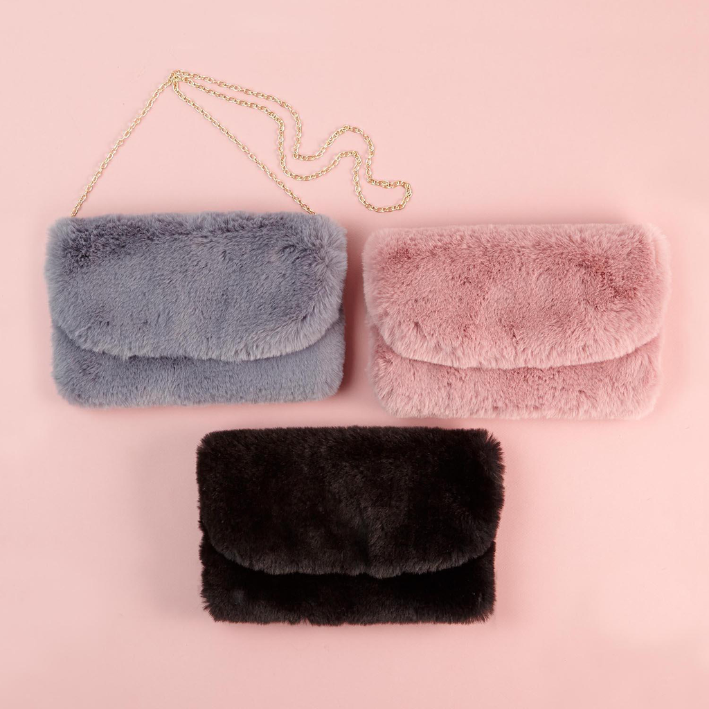Two's Faux Fur Chain Bag