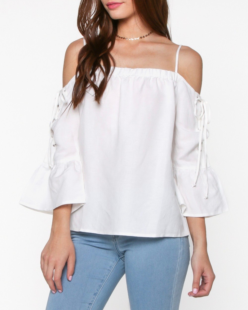 Everly Open shoulder tie detail top