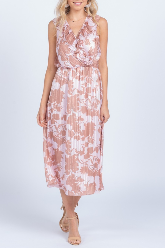 Everly Ruffle trim midi dress