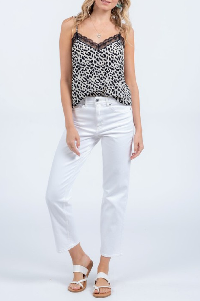 Everly Printed Cami with Lace