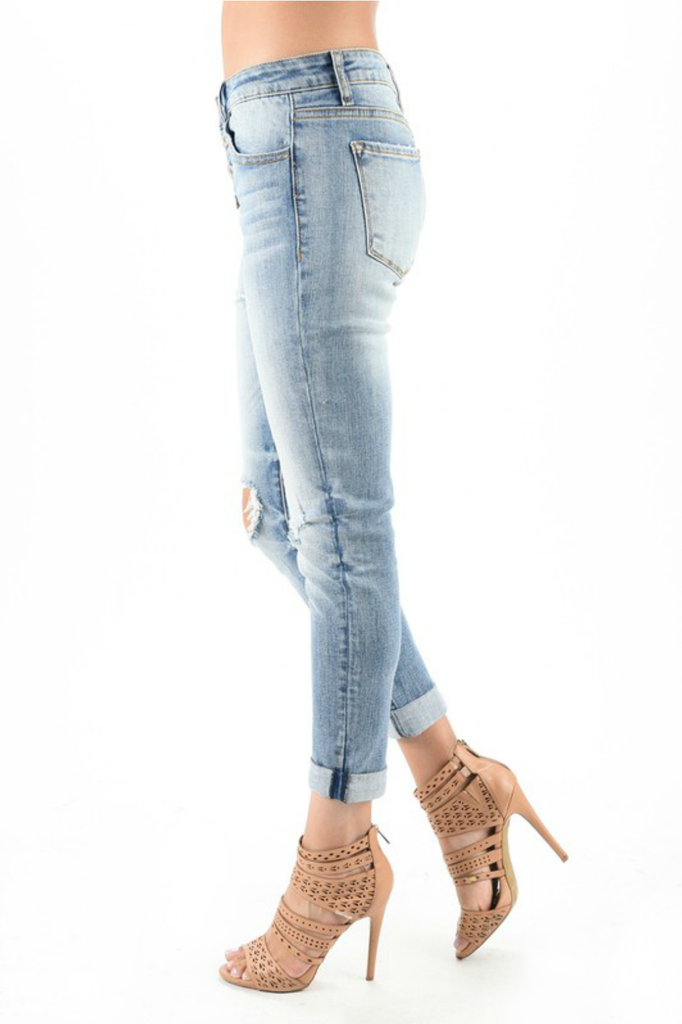 KanCan Distressed Girlfriend fit denim