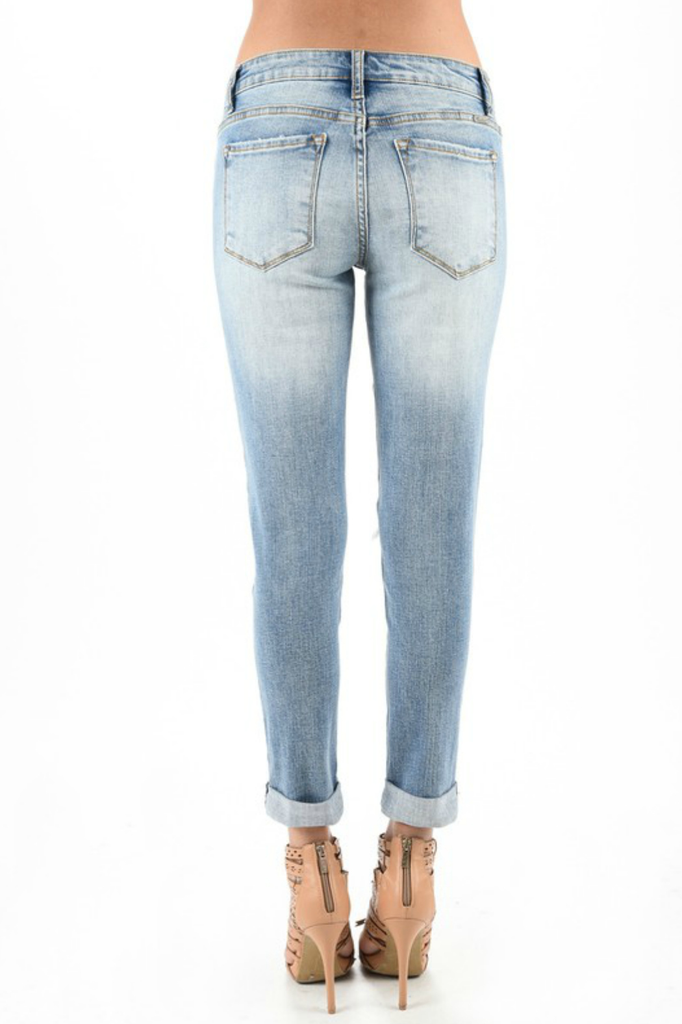 KanCan Distressed Girlfriend fit denim