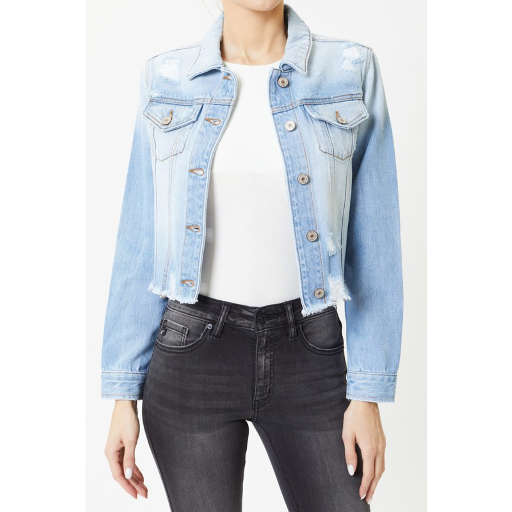 frayed denim jacket