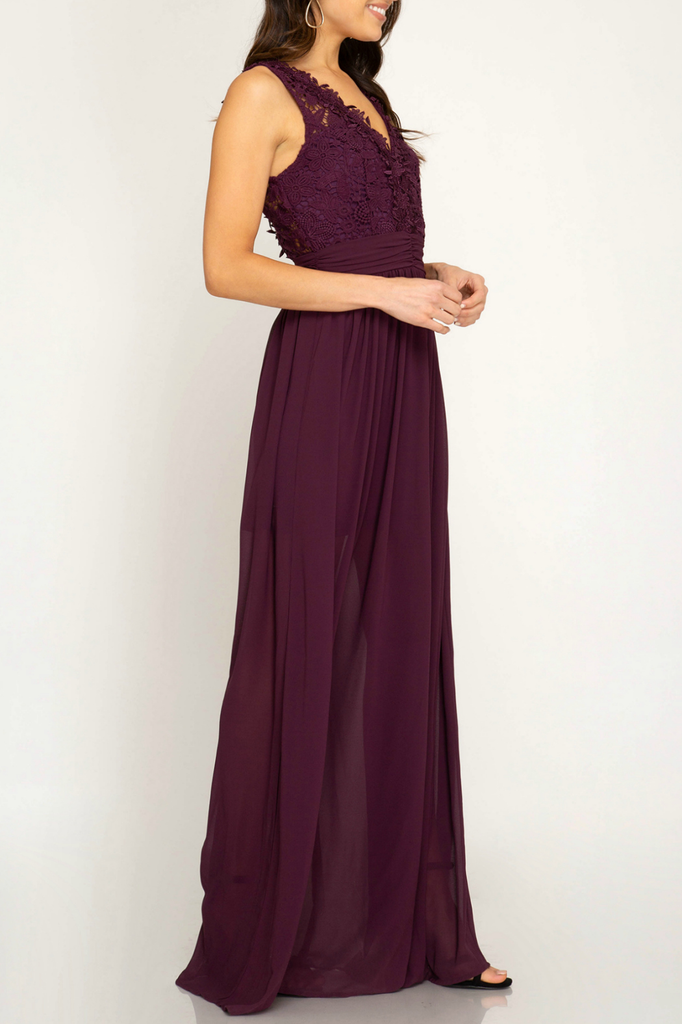 She & Sky Crochet bodice maxi dress