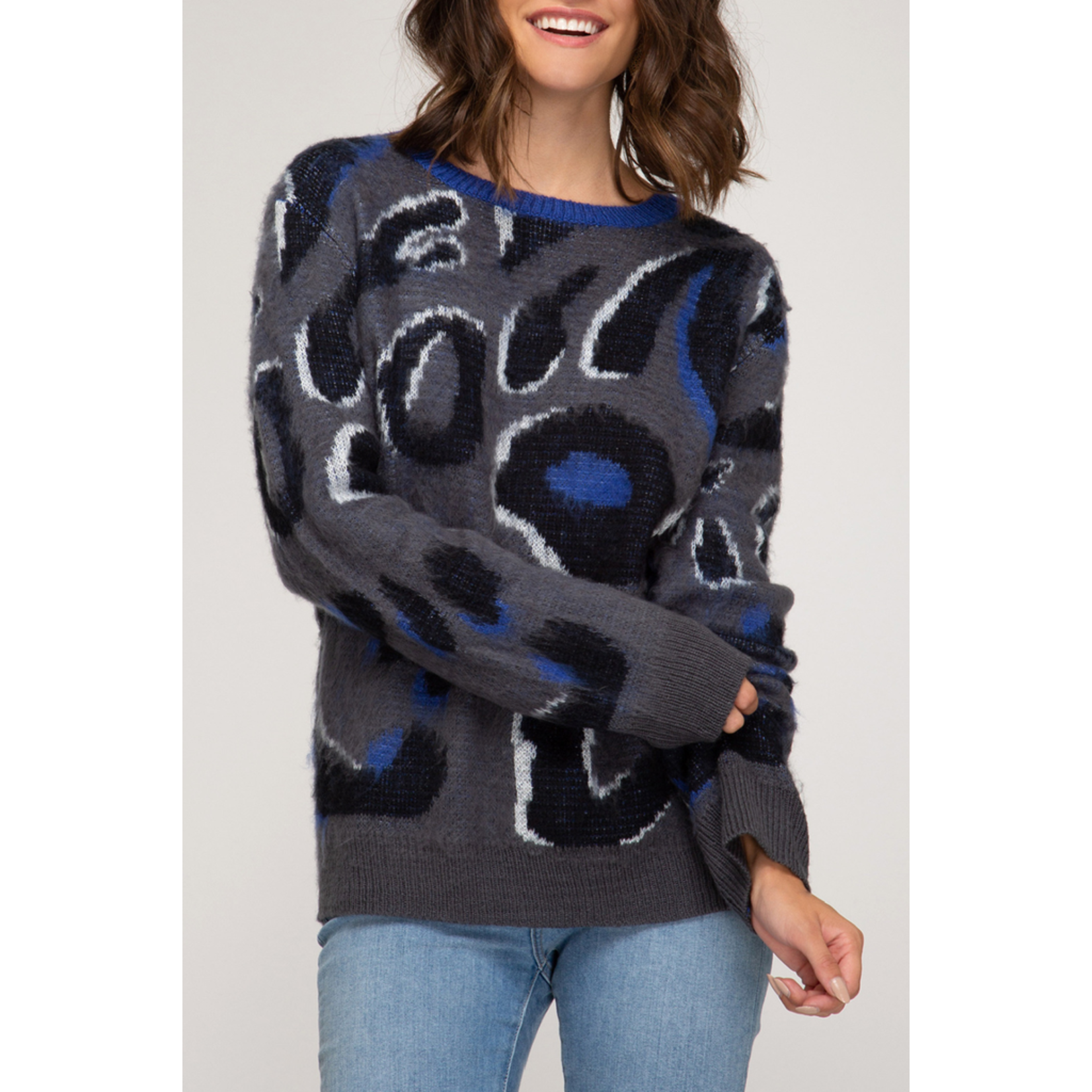She & Sky Leopard Print Sweater