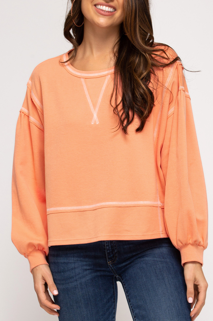 She & Sky Reverse stitch sweatshirt