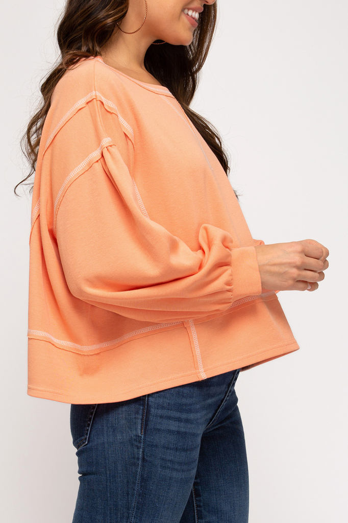 She & Sky Reverse stitch sweatshirt