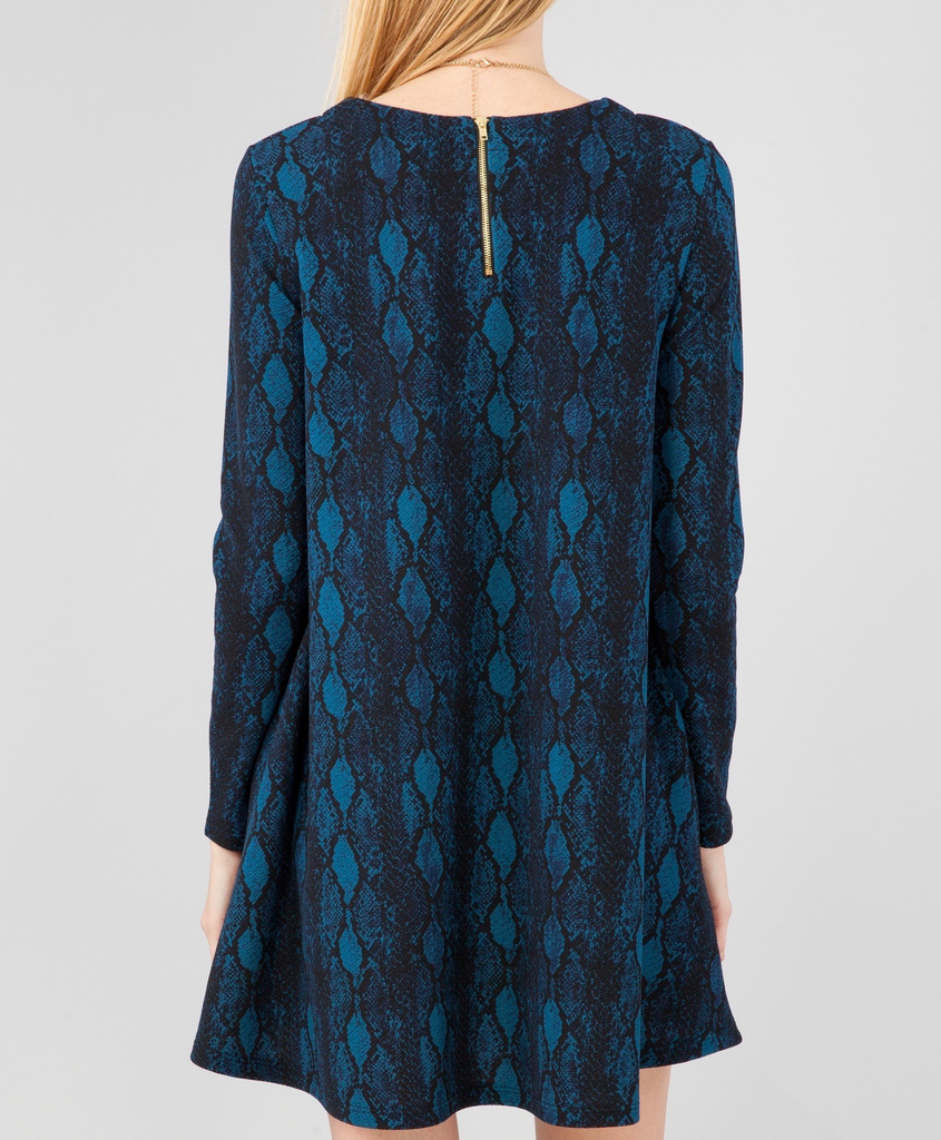 Peach Love CA Printed knit zipper back dress