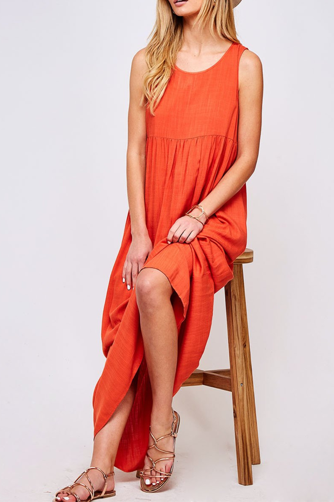 Peach Love CA Flowy maxi dress