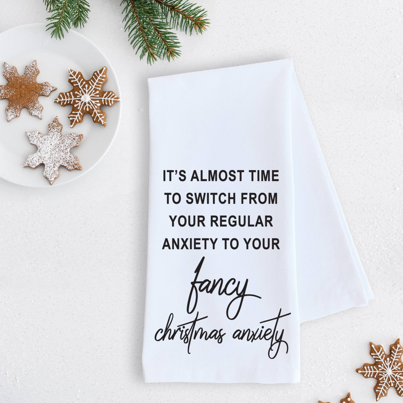 Devenie Designs Christmas Anxiety Tea Towel