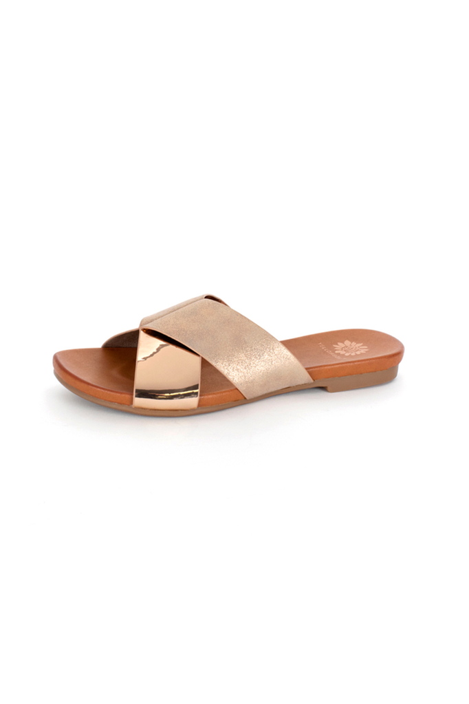 Yellowbox Shoes Metallic flat sandal, sale item, Was $45