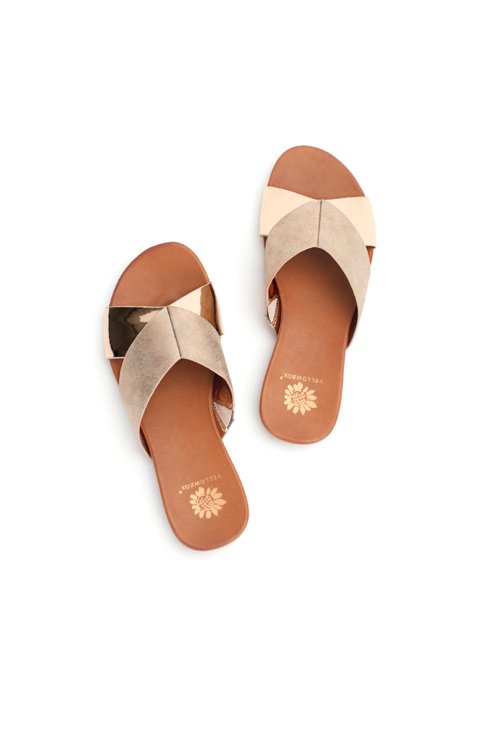 Yellowbox Shoes Metallic flat sandal, sale item, Was $45