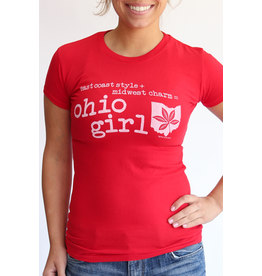 Great to Be Here Tees Ohio Girl Tee, Red, asle item, Was $25