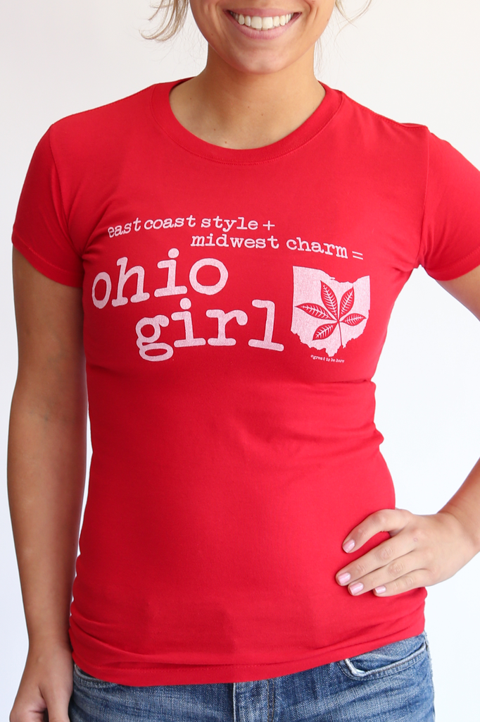 Great to Be Here Tees Ohio Girl Tee, Red, asle item, Was $25