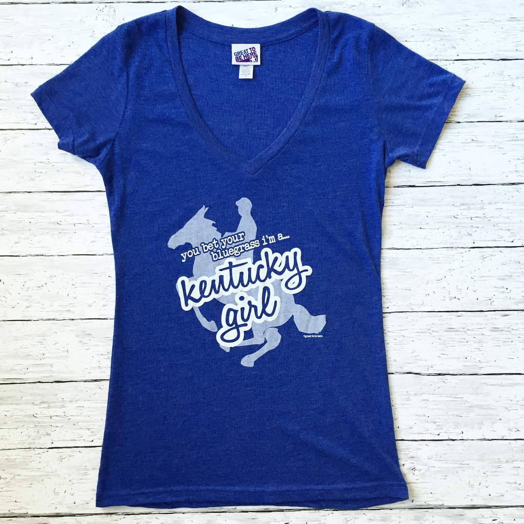Great to Be Here Tees Kentucky Girl Triblend SS V-Neck Tee