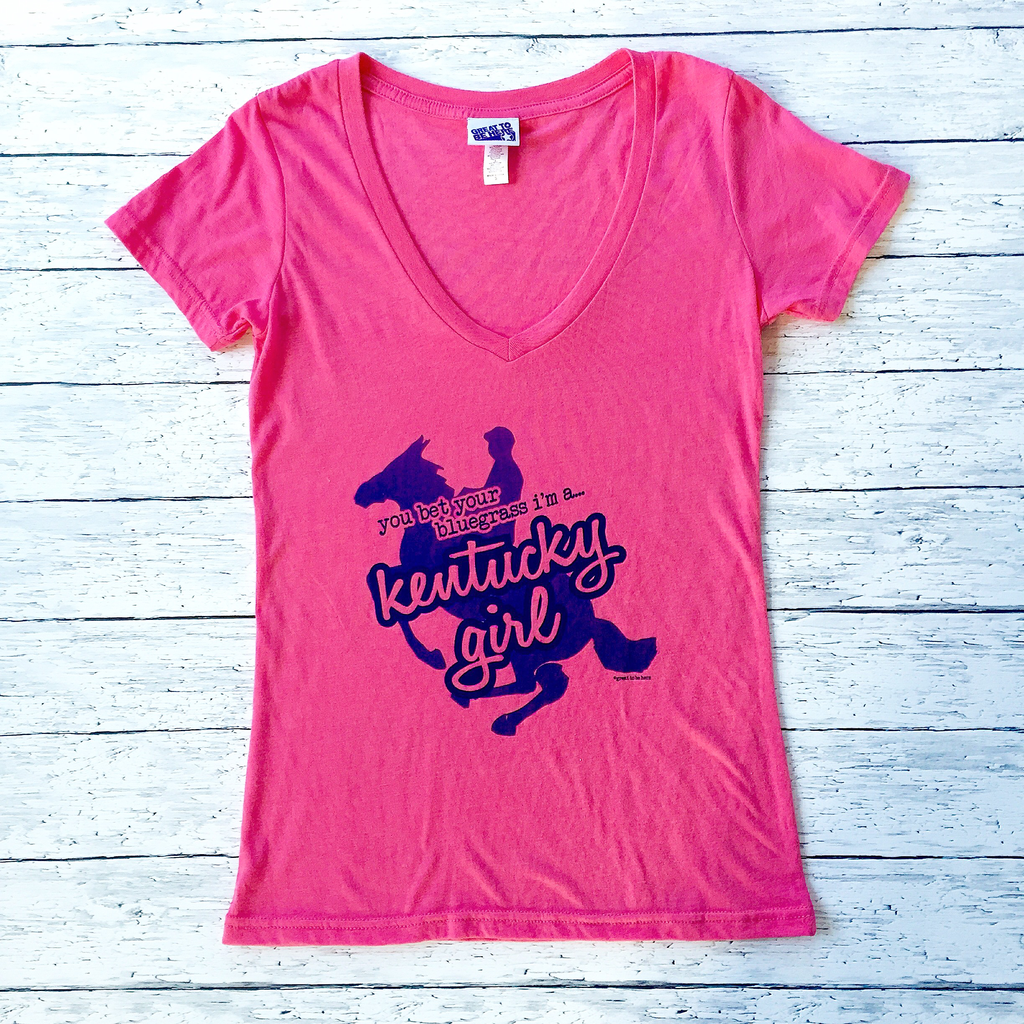 Great to Be Here Tees Kentucky Girl Triblend SS V-Neck Tee