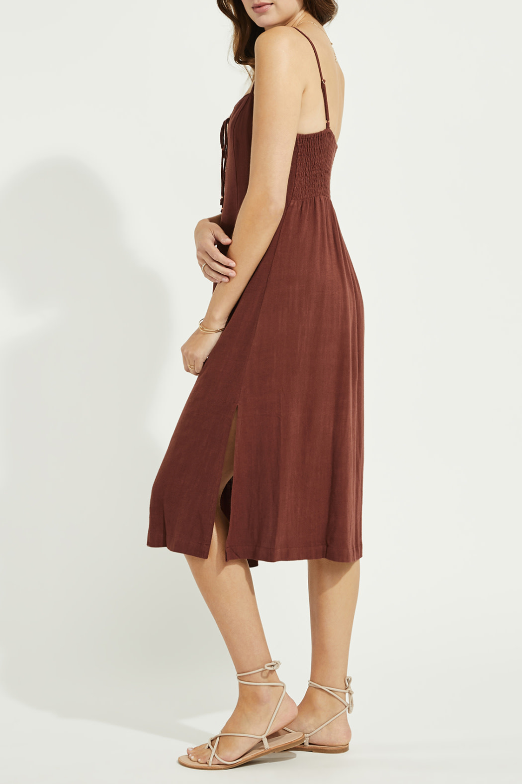 Gentle Fawn Lace Up Linen Mix Dress