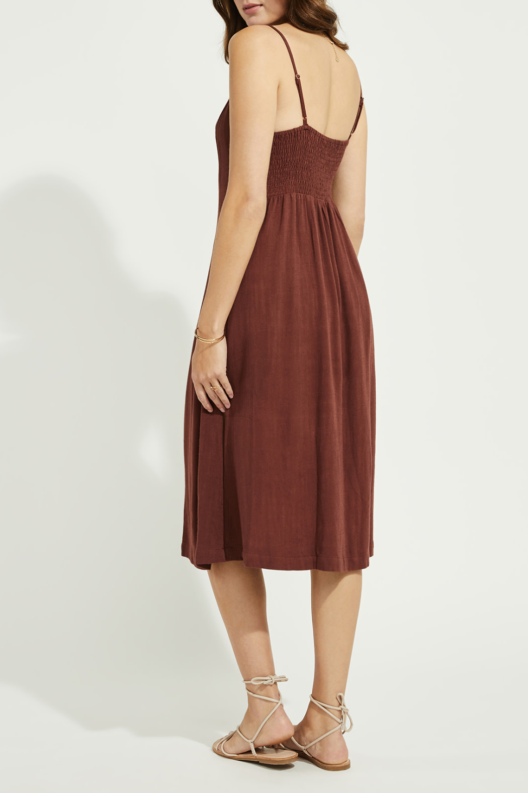 Gentle Fawn Lace Up Linen Mix Dress