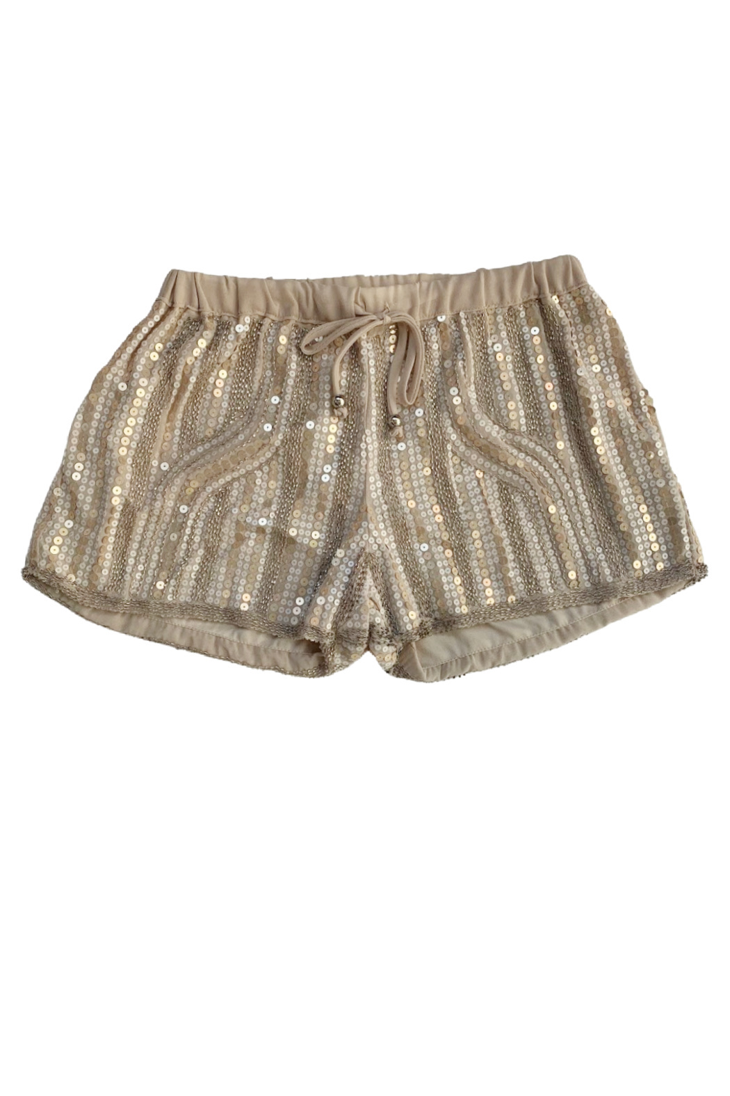 Wish Collection Sequin Track Shorts, Gold