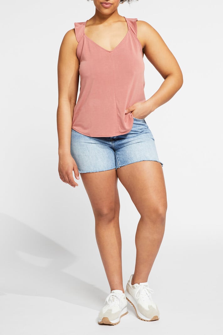 Gentle Fawn Back Ruffle Tank