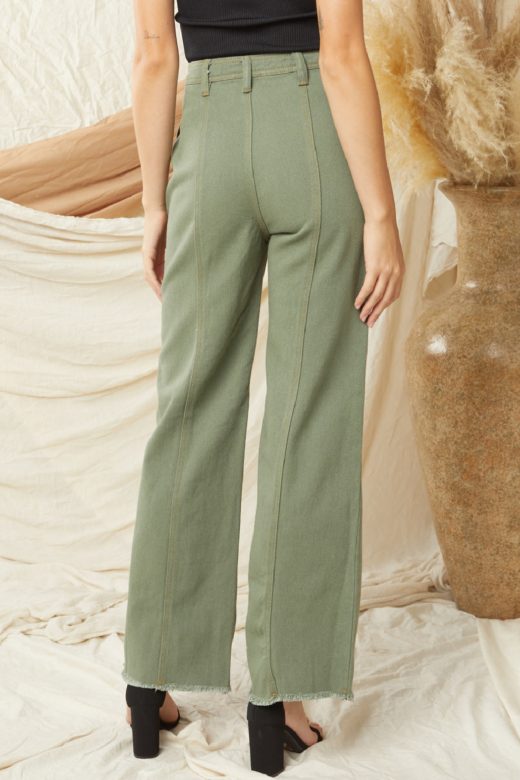 Entro High Waisted Wide Leg Denim