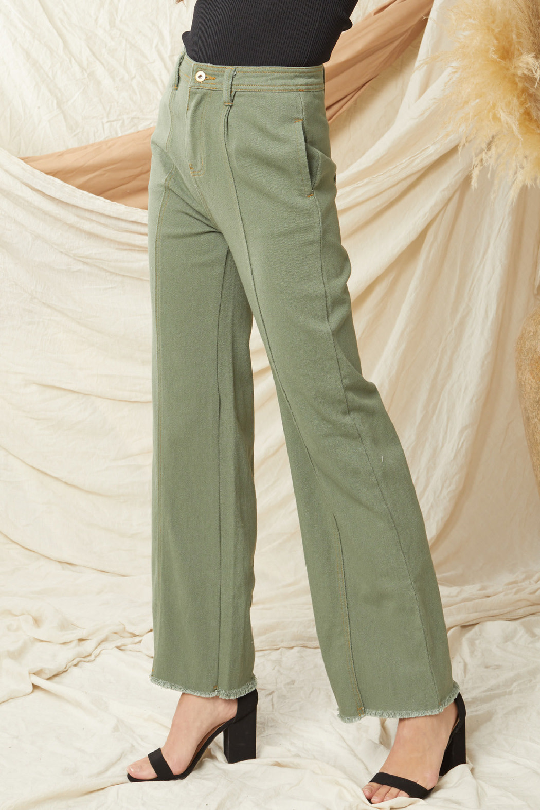 Entro High Waisted Wide Leg Denim