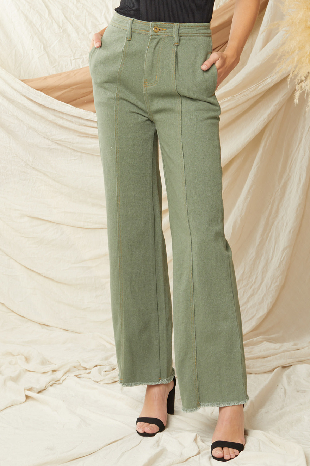 Entro High Waisted Wide Leg Denim