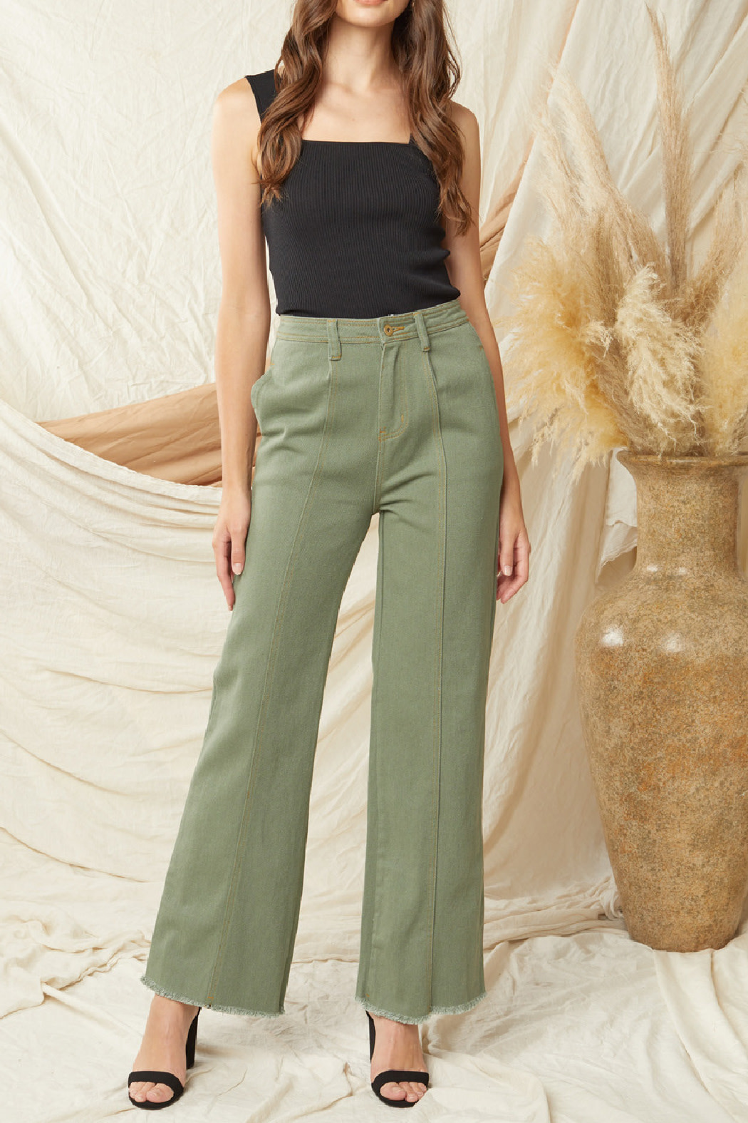 Entro High Waisted Wide Leg Denim