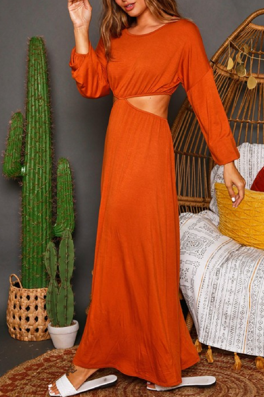 Fantastic Fawn Cutout Waist Maxi