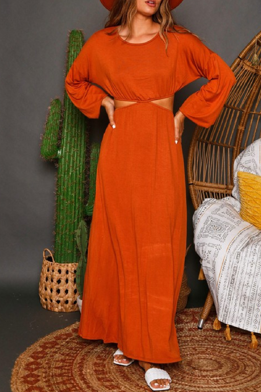 Fantastic Fawn Cutout Waist Maxi