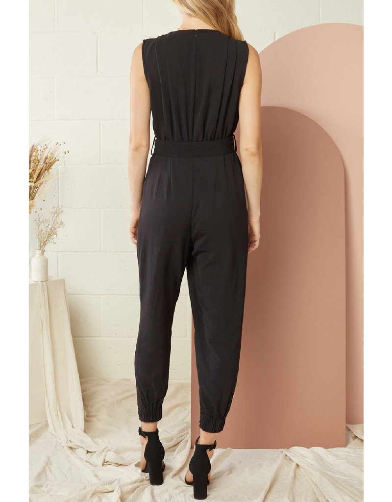 Entro Solid Sleeveless Jumpsuit