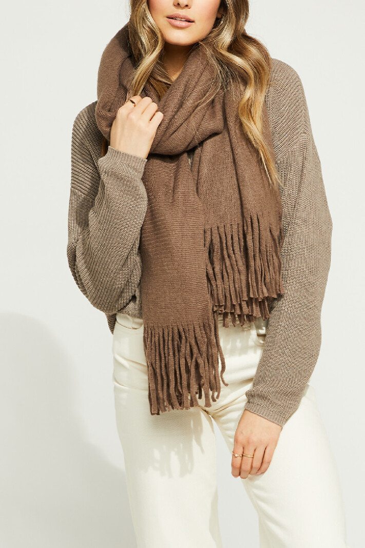 Gentle Fawn Long Scarf with Fringe