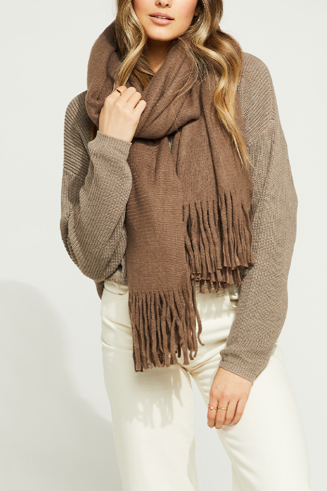 Gentle Fawn Long Scarf with Fringe