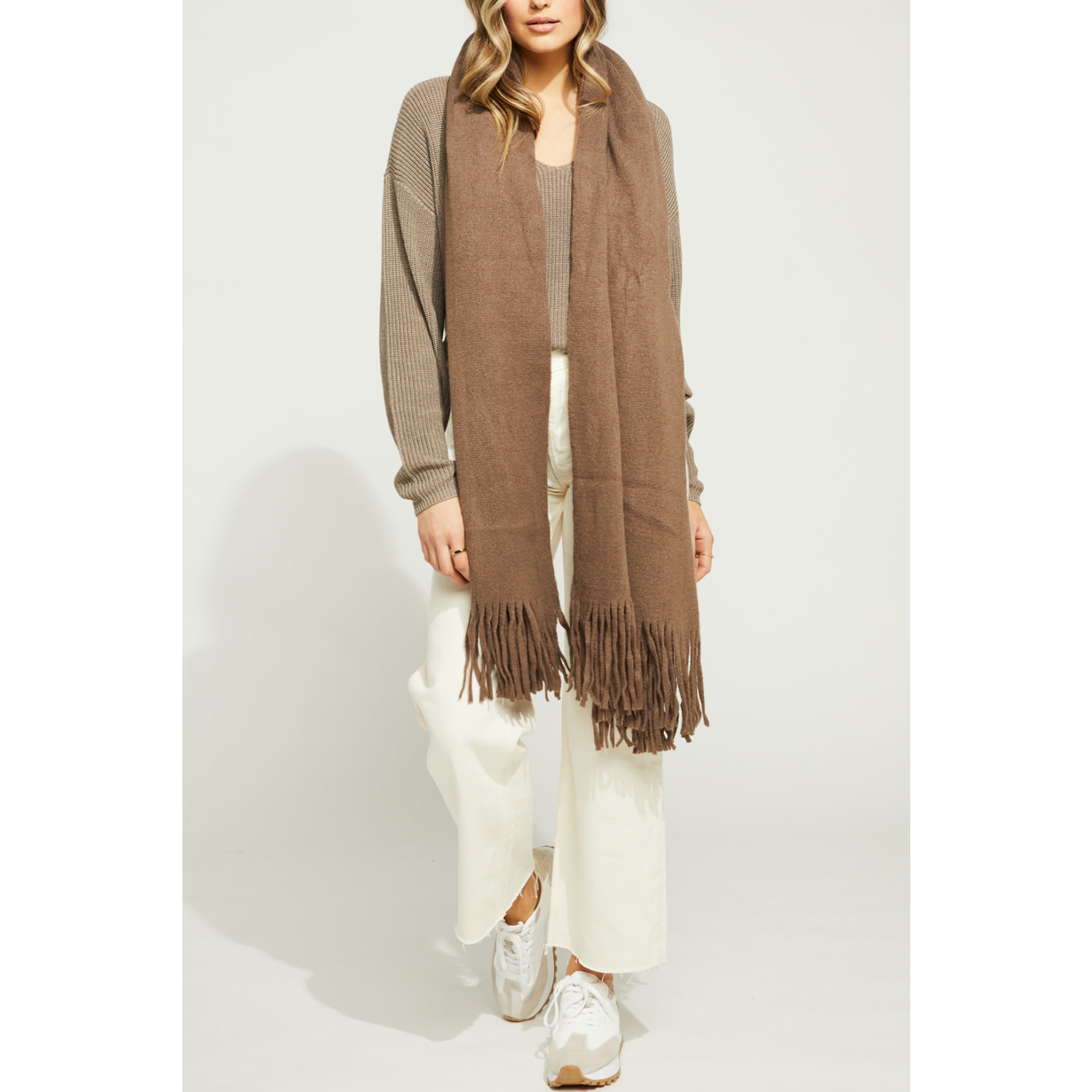 Gentle Fawn Long Scarf with Fringe