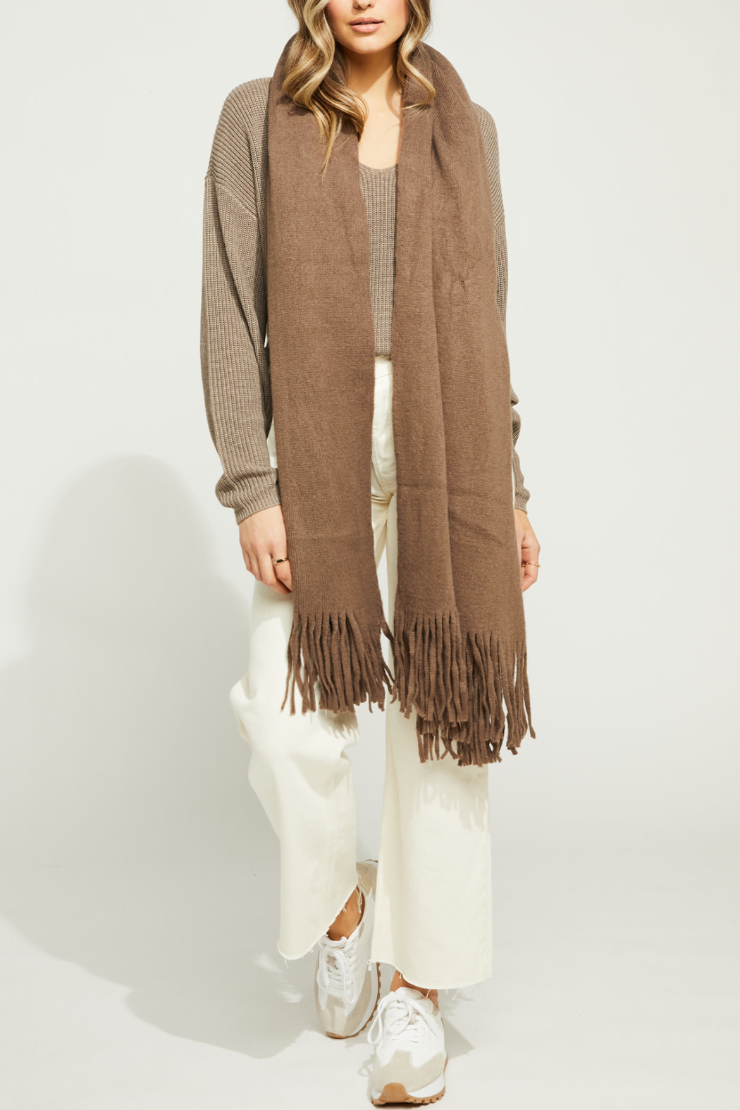 Gentle Fawn Long Scarf with Fringe