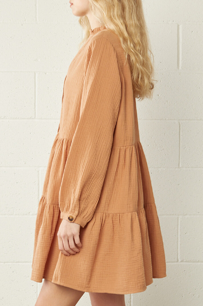 Entro Tiered button down dress