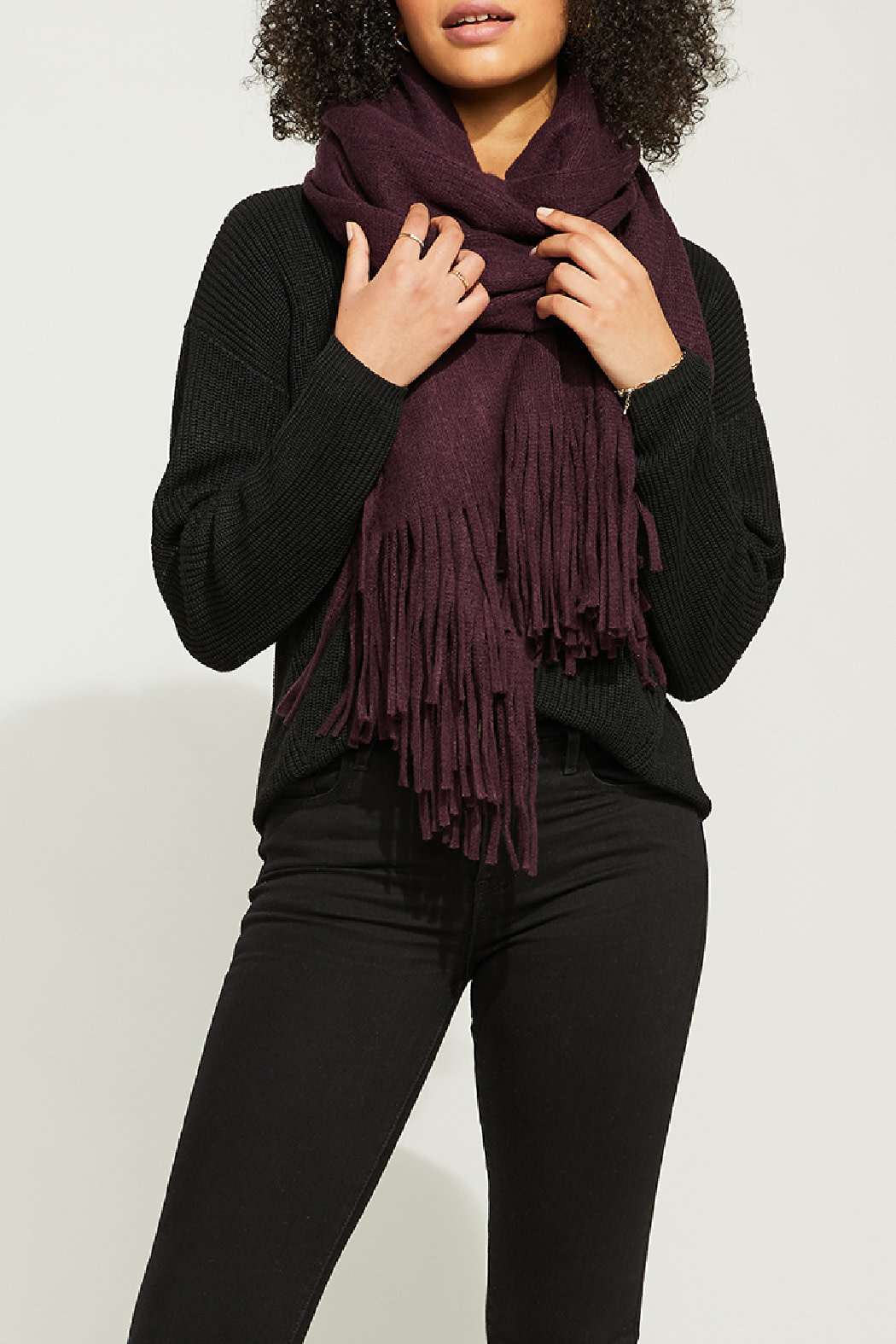 Gentle Fawn Long Scarf with Fringe