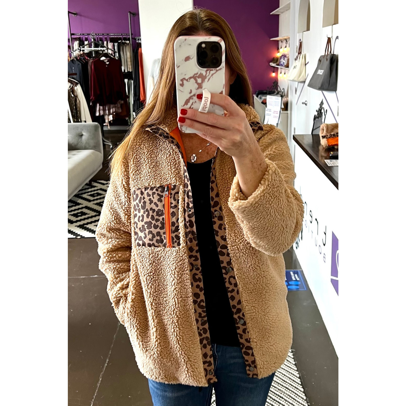 Jess Lea Shearling Leopard Jacket